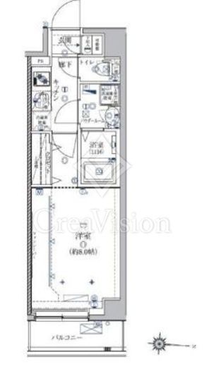 クレイシア菊川　504号室　間取り