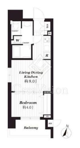 クレイシア菊川　3F1号室　間取り