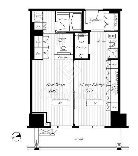 アクシア麻布　1702号室　間取り
