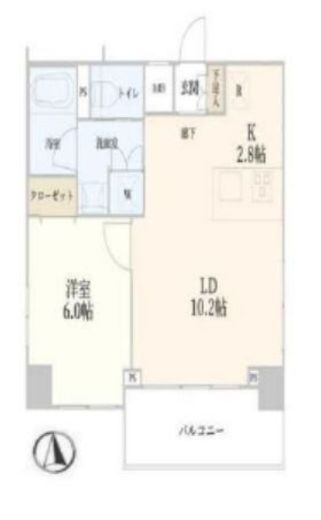 ハーモニーレジデンス東京イースト#002　601号室　間取り