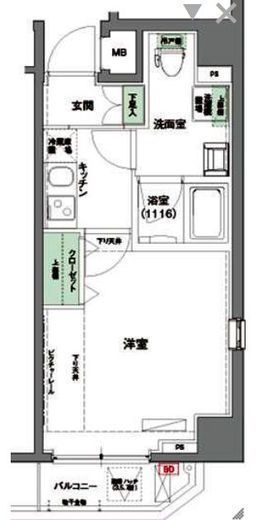 ハーモニーレジデンス東京イースト#002　702号室　間取り
