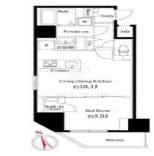 ハーモニーレジデンス浅草#002　803号室　間取り