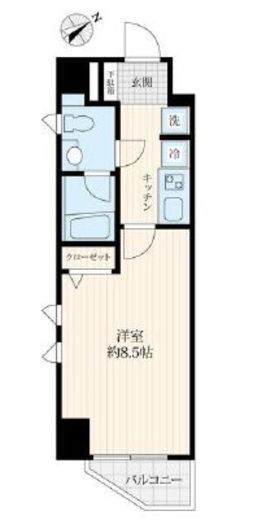 ログ門前仲町　701号室　間取り