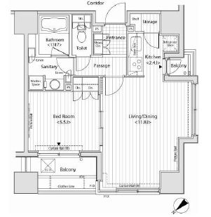 カスタリア目黒かむろ坂　512号室　間取り