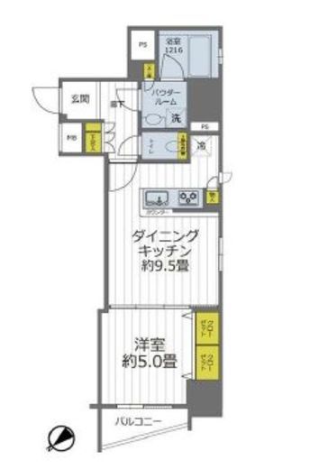 フェルクルール上野駅前　1003号室　間取り