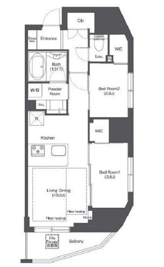 コンフォリア新御徒町　1202号室　間取り