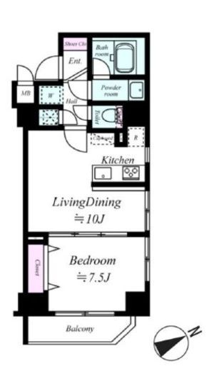 ハーモニーレジデンス浅草　902号室　間取り