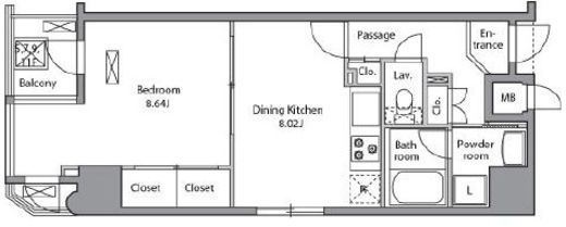 レジディア入谷　604号室　間取り