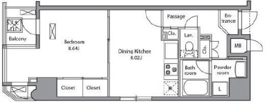 レジディア入谷　903号室　間取り
