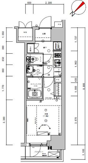 ライトテラス蔵前　210号室　間取り