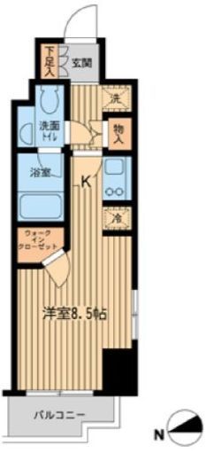 ファインアドレス新御徒町　804号室　間取り
