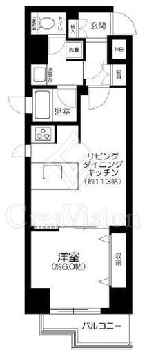 ハピネ蔵前鳥越　801号室　間取り