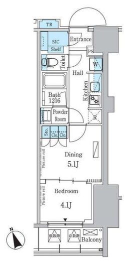 パークアクシス浅草レジデンス　506号室　間取り
