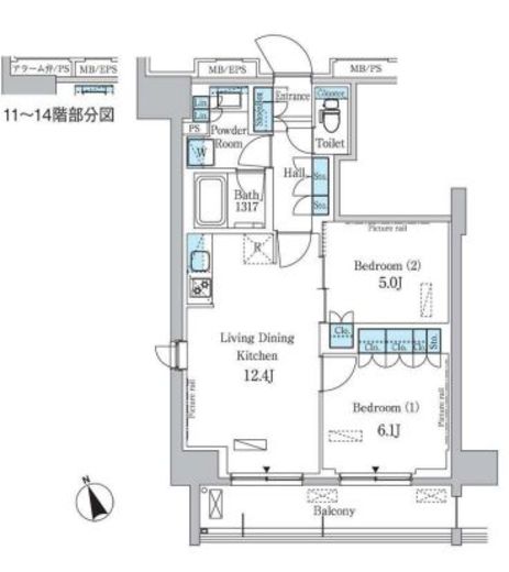 パークアクシス浅草レジデンス　1209号室　間取り
