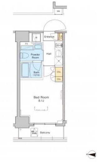 プラウドフラット両国　1206号室　間取り