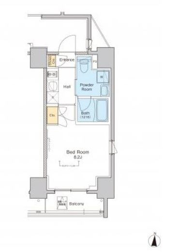 プラウドフラット両国　1301号室　間取り
