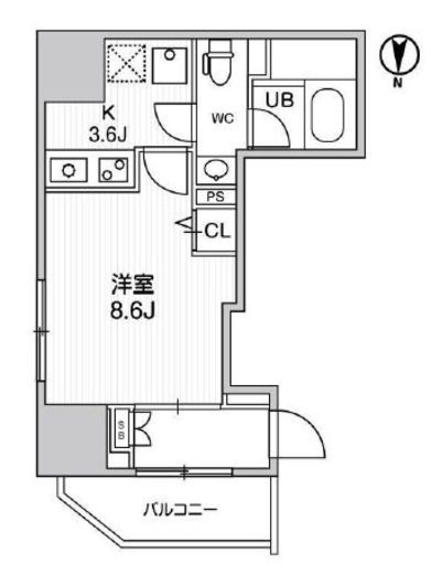 エスタート入谷1　202号室　間取り