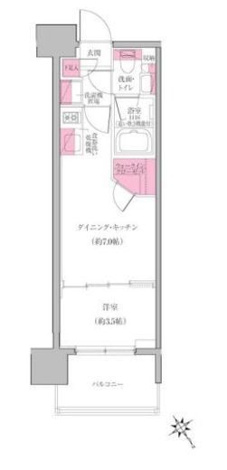 レジディア門前仲町プレイス　506号室　間取り