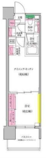 レジディア門前仲町プレイス　808号室　間取り
