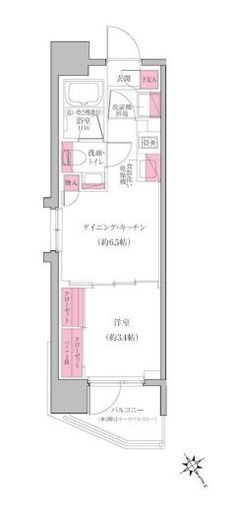 レジディア門前仲町プレイス　901号室　間取り