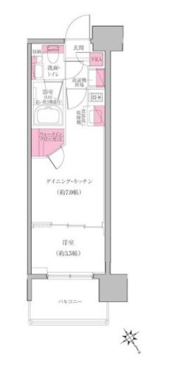 レジディア門前仲町プレイス　907号室　間取り