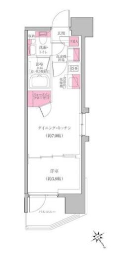 レジディア門前仲町プレイス　909号室　間取り