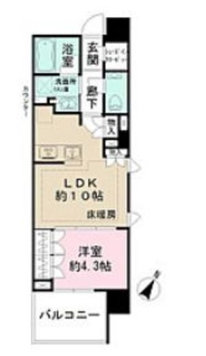 ルフォン蔵前ザ・レジデンス　508号室　間取り