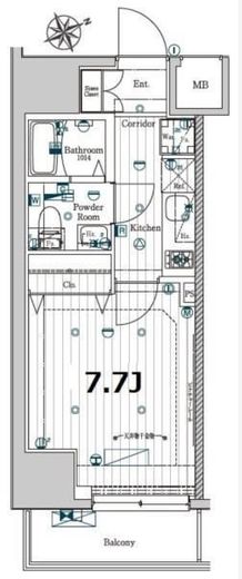 メイクスデザイン門前仲町ガーデン　1205号室　間取り