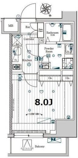 メイクスデザイン門前仲町ガーデン　601号室　間取り