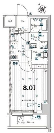 メイクスデザイン門前仲町ガーデン　806号室　間取り