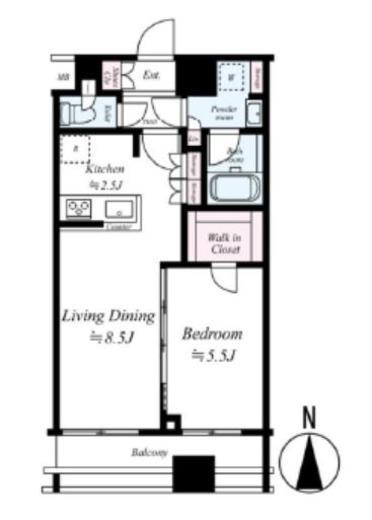 プレール・ドゥーク蔵前　704号室　間取り