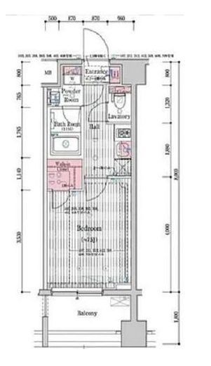 プレール・ドゥーク蔵前　213号室　間取り