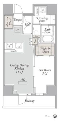 ラクラス浅草　1302号室　間取り