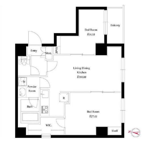 ライブカーサ両国北斎通り　602号室　間取り