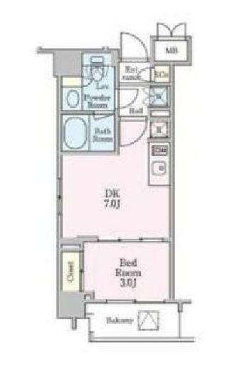 クレストコート押上　501号室　間取り