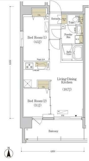 アーバネックス菊川　301号室　間取り
