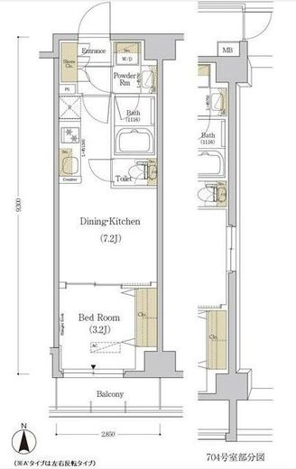 アーバネックス菊川　704号室　間取り