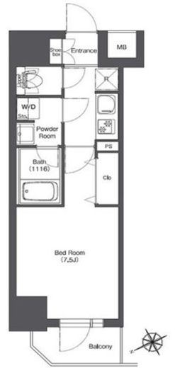 BPRレジデンス門前仲町　801号室　間取り