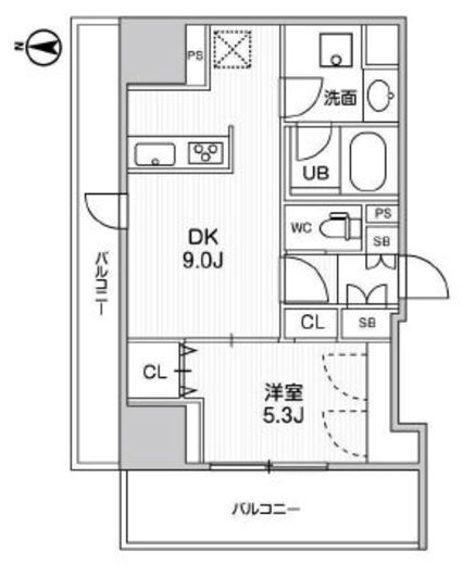 エスタート入谷2　502号室　間取り