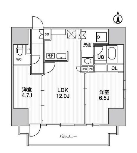 エスタート入谷2　701号室　間取り