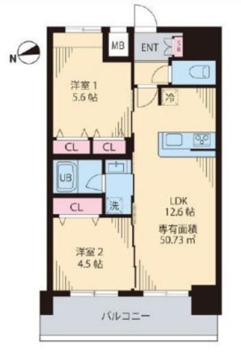 ルカナル門前仲町　302号室　間取り