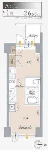 プライマル菊川　201号室　間取り