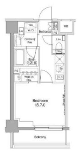 ザ・パークハビオ住吉　703号室　間取り