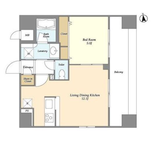 La Douceur秋葉原 (ラドゥセール秋葉原)　507号室　間取り