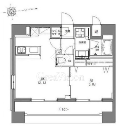 La Douceur秋葉原 (ラドゥセール秋葉原)　707号室　間取り