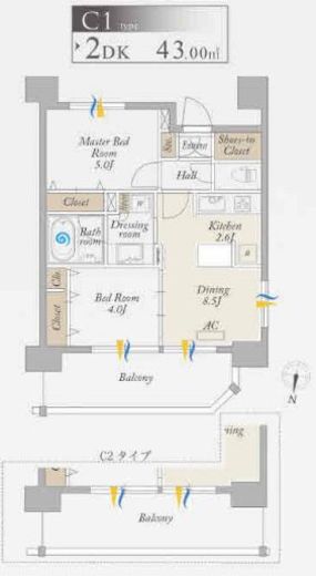 オーキッドレジデンス森下　801号室　間取り
