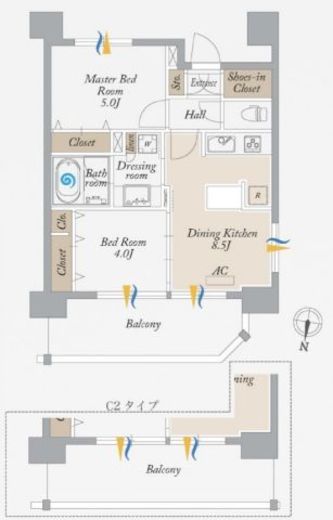 オーキッドレジデンス森下　802号室　間取り