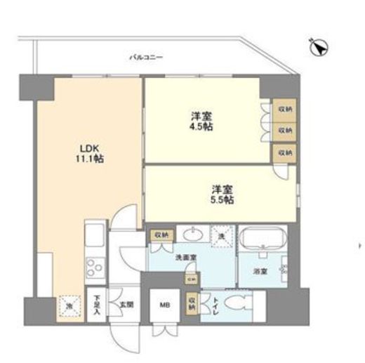 KURAMAE214　1303号室　間取り