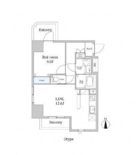 スカイグランデ新御徒町　1204号室　間取り