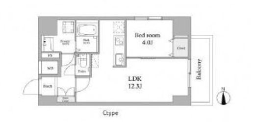 スカイグランデ新御徒町　203号室　間取り